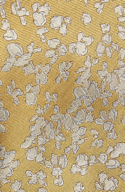 Shop Canali Floral Silk Tie In Yellow
