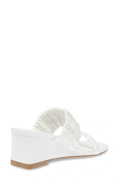 Shop Anne Klein Ginny Wedge Sandal In Whitr Elastic/ White Smooth