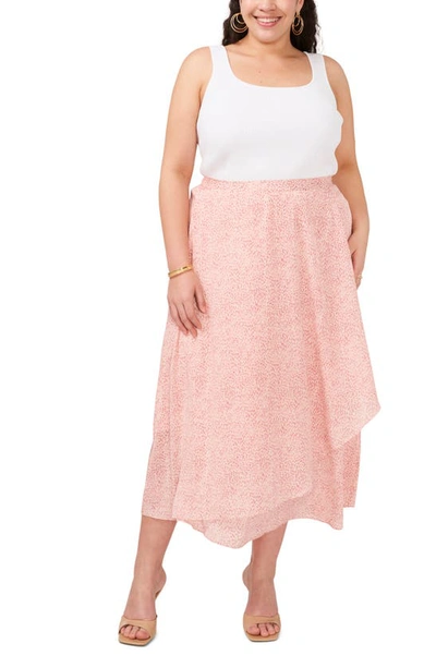Shop Vince Camuto Print Crossover Maxi Skirt In Pink Orchid