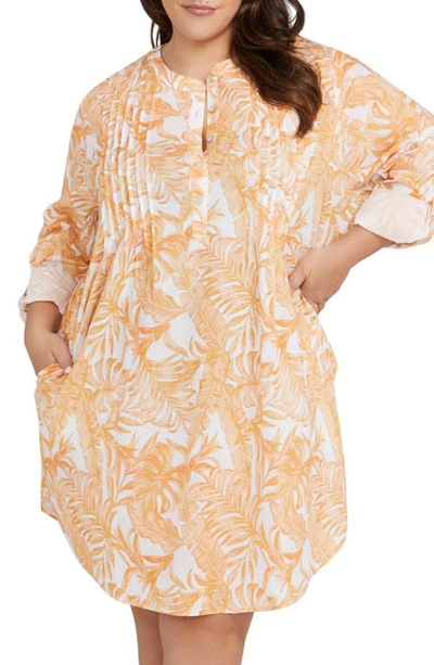 Shop Artesands Gershwin Cotton Cover-up Tunic In Coral