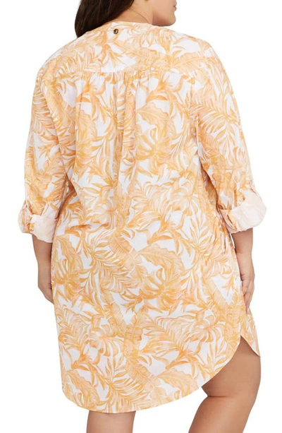 Shop Artesands Gershwin Cotton Cover-up Tunic In Coral