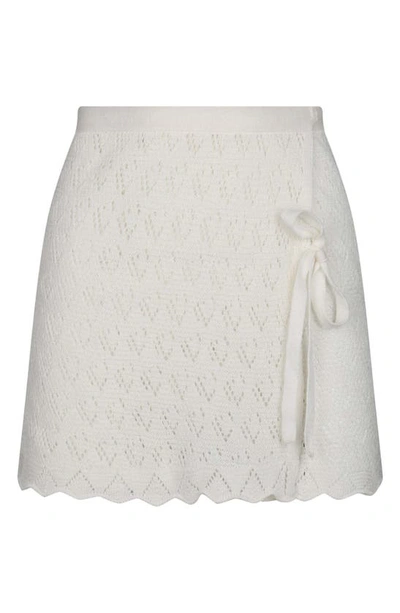 Shop Capittana Kaia Openwork Crochet Cover-up Miniskirt In Ivory