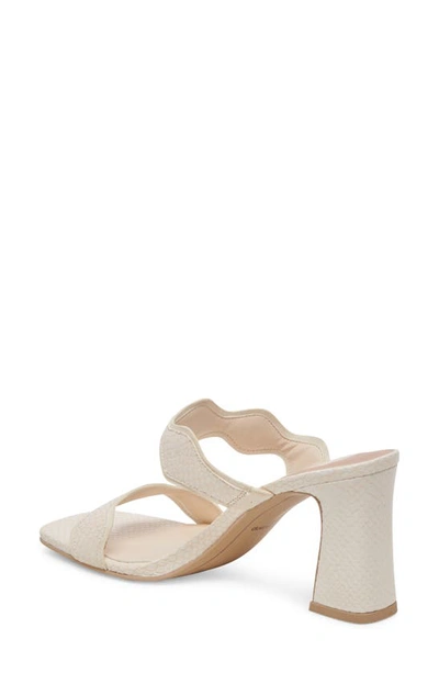 Dolce Vita Ilva Slide Sandal In Creme Embossed Leather