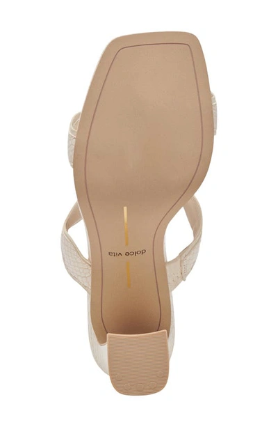 Dolce Vita Ilva Slide Sandal In Creme Embossed Leather