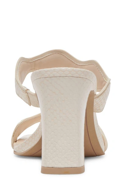Dolce Vita Ilva Slide Sandal In Creme Embossed Leather