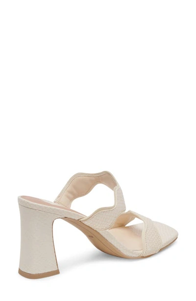 Dolce Vita Ilva Slide Sandal In Creme Embossed Leather