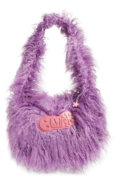 Shop Martine Rose Hairy Charm Pull Bag In Lilac