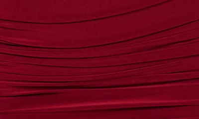 Shop Naked Wardrobe Ruched One-shoulder Minidress In Dark Red