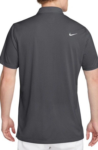 Shop Nike Dri-fit Jacquard Golf Polo In Black/ Dark Smoke Grey