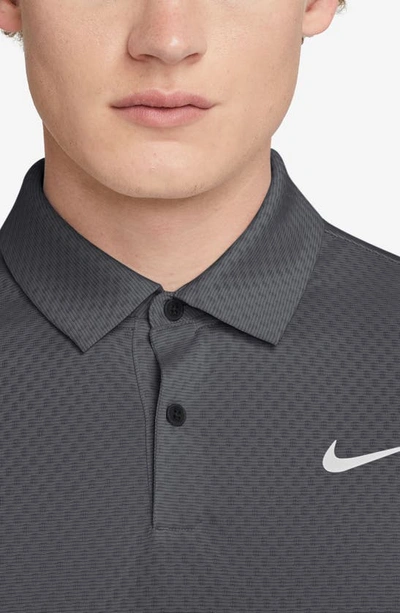 Shop Nike Dri-fit Jacquard Golf Polo In Black/ Dark Smoke Grey