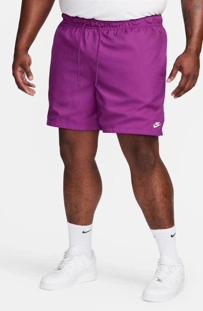 Shop Nike Club Woven Flow Shorts In Viotech/ White