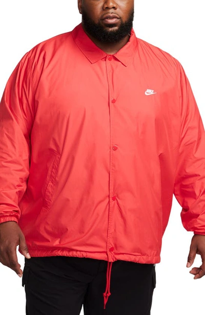 Shop Nike Club Coach's Jacket In University Red/ White