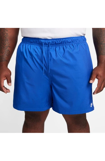 Shop Nike Club Woven Flow Shorts In Game Royal/ White