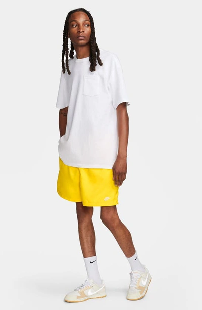 Shop Nike Club Woven Flow Shorts In Lightening/ White
