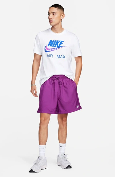Shop Nike Club Woven Flow Shorts In Viotech/ White