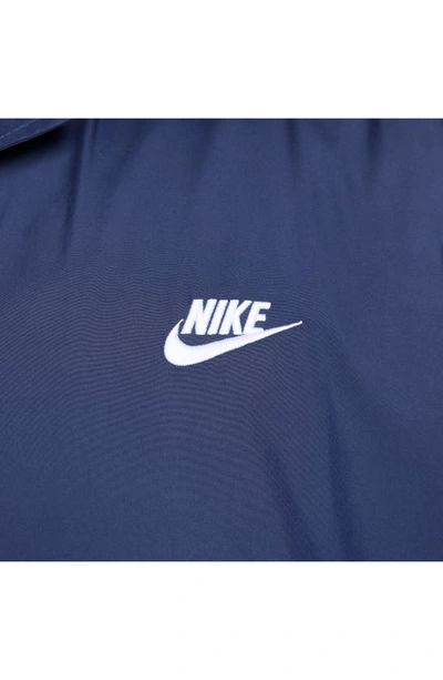 Shop Nike Club Coach's Jacket In Midnight Navy/ White