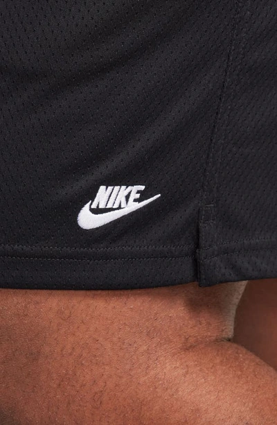 Shop Nike Club Flow Mesh Athletic Shorts In Black/ White