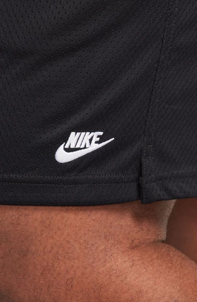 Nike Club Flow Mesh Athletic Shorts In Black/ White
