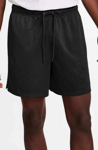 Shop Nike Club Flow Mesh Athletic Shorts In Black/ White