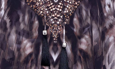 Shop Miraclesuit Tempest Embellished Cover-up Caftan In Black/ Brown