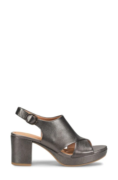 Shop Söfft Liv Slingback Platform Sandal In Dark Pewter