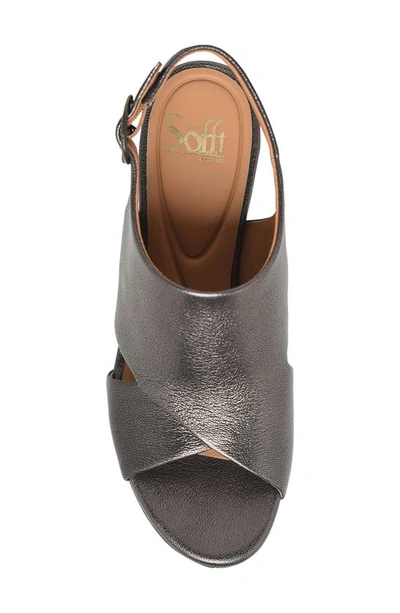 Shop Söfft Liv Slingback Platform Sandal In Dark Pewter