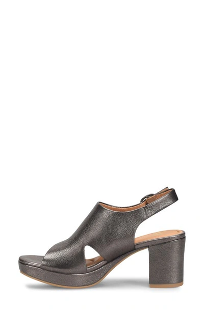 Shop Söfft Liv Slingback Platform Sandal In Dark Pewter