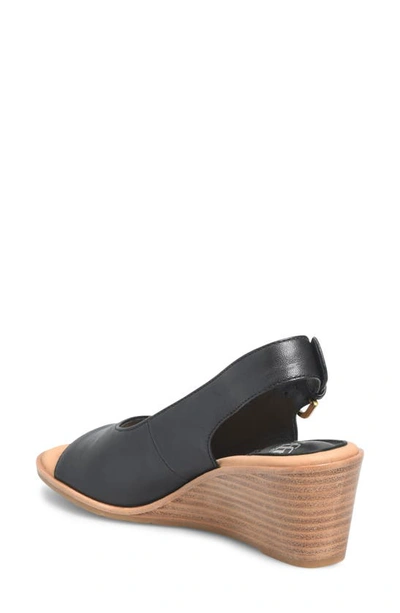Shop Söfft Gabriella Slingback Peep Toe Wedge Sandal In Black