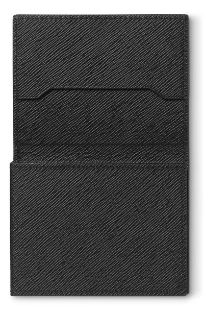 Montblanc Sartorial Trifold Leather Card Holder In Black