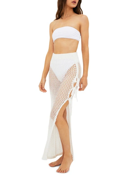 Shop Beach Riot Deborah Sheer Open Stitch Cover-up Skirt In White