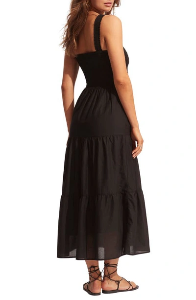 Shop Seafolly Faithful Cover-up Midi Sundress In Black