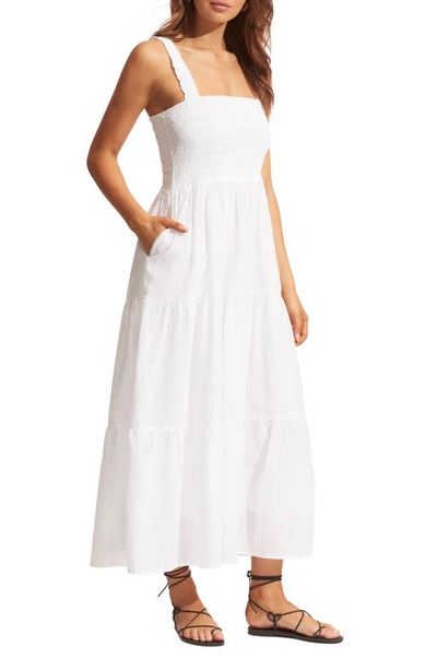 Shop Seafolly Faithful Cover-up Midi Sundress In White