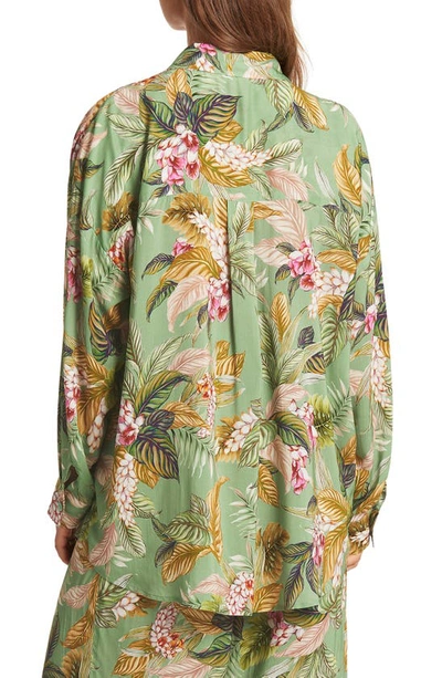 Shop Sea Level Beach Cover-up Shirt In Green