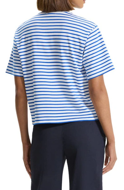 Shop Theory Boxy Stripe Supima® Cotton T-shirt In Wave Multi