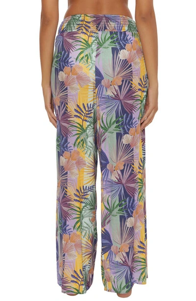 Shop Becca Under The Sea Lace-up Wide Leg Cover-up Pants In Multi