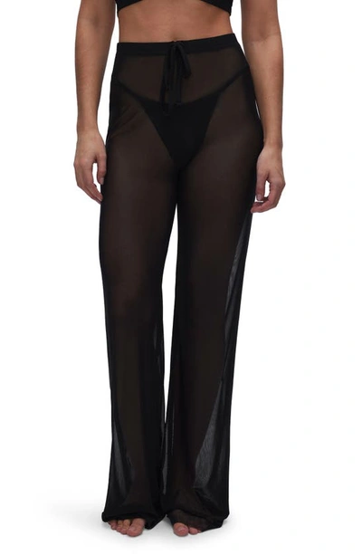Shop Good American Mesh Cover-up Pants In Black001
