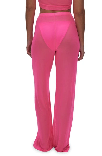 Shop Good American Mesh Cover-up Pants In Knockoutpink001