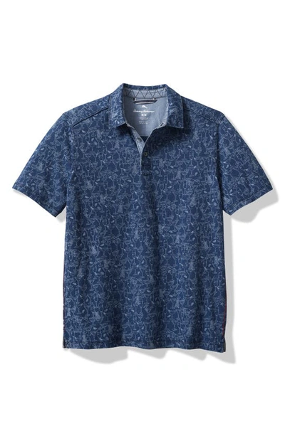 Shop Tommy Bahama Sippin' Soiree Short Sleeve Cotton Polo In Indigo