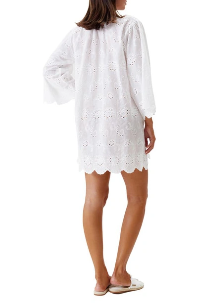 Melissa Odabash Lucy Embroidered Cotton Cover-up Tunic In White