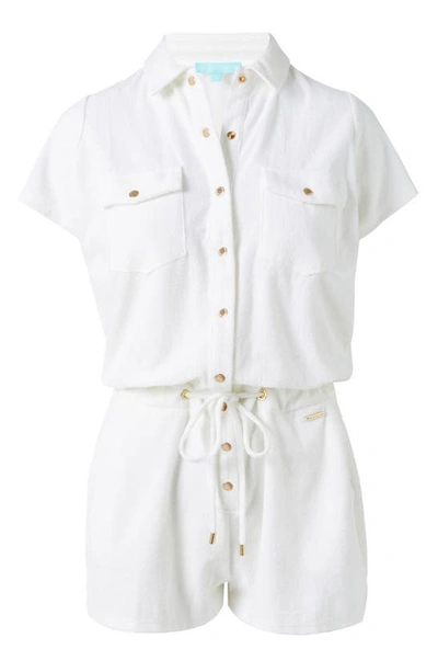 Melissa Odabash Cheryl Cotton Blend Terry Cover-up Romper In White