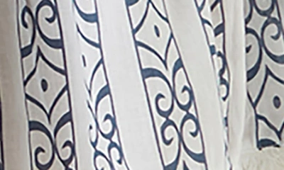 Shop Melissa Odabash Sophia Long Sleeve Cotton Cover-up Shirtdress In Aztec Stripe