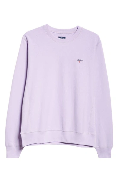 Shop Noah Classic Cotton French Terry Crewneck Sweatshirt In Lilac Breeze