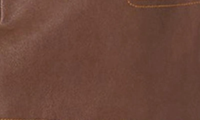 Shop Edikted Moto Faux Leather Miniskirt In Brown