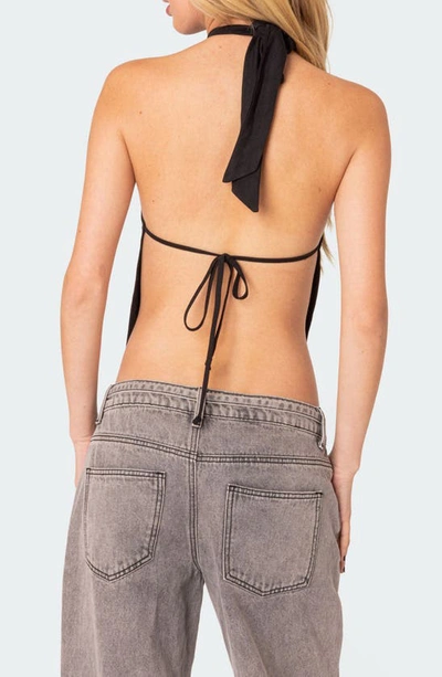 Edikted Women's Clara Open Back Halter Top In Black
