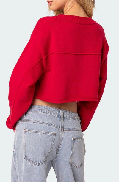 Edikted Varisty Crop Sweatshirt In Red
