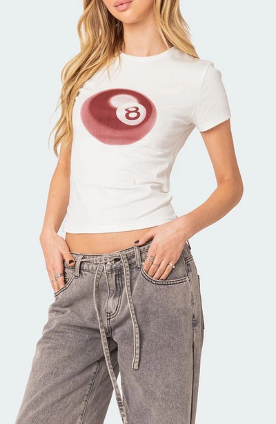 Edikted Magic 8 Short Sleeve Graphic T-shirt In White