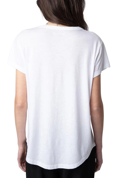 Shop Zadig & Voltaire Woop Peace & Love Graphic T-shirt In Blanc