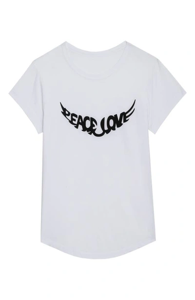 Shop Zadig & Voltaire Woop Peace & Love Graphic T-shirt In Blanc