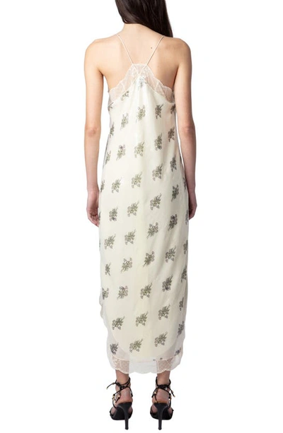 Shop Zadig & Voltaire Ristyl Floral Sequin Slipdress In Mastic
