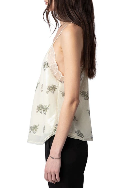Zadig & Voltaire Christy Sequin-embellished Top In Mastic